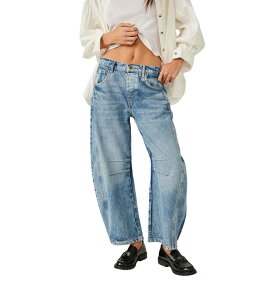 �t���[�s�[�v�� ���f�B�[�X �{�g���X �f�j���p���c �W�[���Y Free People We The Free Good Luck Mid-Rise Barrel Jeans Ultra Light Bea