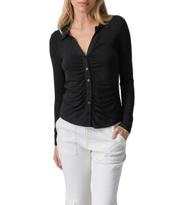 �T���N�`���A���[ ���f�B�[�X �g�b�v�X �V���c Sanctuary Dreamgirl Button-Up Black �u���b�N