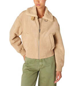 uNj[[N fB[X AE^[ R[g XG[h WPbg Blank NYC Faux Suede Bomber Jacket Beige x[W