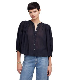 【送料無料】 メイドウェル レディース シャツ トップス Maddy Top - Cotton Sushi Voile Jet Black