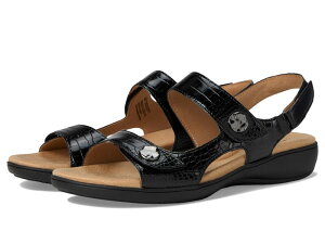 �g���b�^�[�Y ���f�B�[�X �V���[�Y �T���_�� Trotters Romi Croco Black �u���b�N