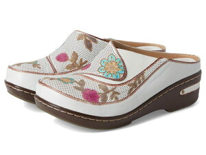 �X�v�����O�X�e�b�v ���f�B�[�X �V���[�Y �q�[�� L'Artiste by Spring Step Chino-Flower Off-White Multi �I�t�z���C�g
