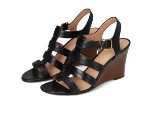�R�[���n�[�� ���f�B�[�X �V���[�Y �q�[�� �T���_�� Cole Haan Josie Fisherman Wedge Sandals Black Leather �u���b�N