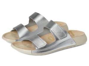 GR[ fB[X V[Y T_ Pure Silver Met ECCO Cozmo Two Band Slide Sandal