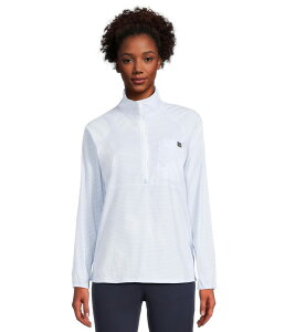 �G���G���r�[�� ���f�B�[�X �g�b�v�X �V���c �J���[�u���b�N L.L.Bean Everyday SunSmartR Quarter-Zip Pullover Colorblock Woven Shirt Lake Stripe �X�g���C�v