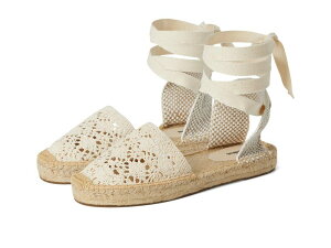 �\���h�X ���f�B�[�X �V���[�Y �T���_�� ���[�X Soludos Crochet Lauren Lace-up La Concha Ivory �A�C�{���[