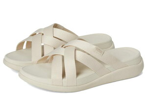 yz tBbgtbv fB[X T_ V[Y F-Mode Go Webbing Flatform Strappy Slides Paris Beige