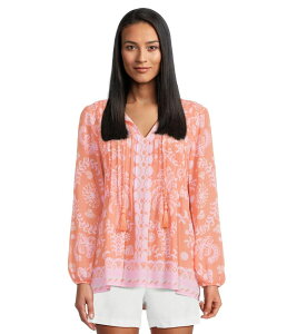 �����[�s�����b�c�@�[ ���f�B�[�X �g�b�v�X �V���c Lilly Pulitzer Marilina Long Sleeve Tunic Papaya Breezy P