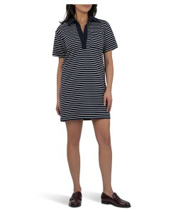 �J�b�g�t�����U�N���X ���f�B�[�X �g�b�v�X �����s�[�X KUT from the Kloth Daphne Short Sleeve Fold Dress Navy/Ivory �A�C�{���[