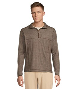 �W�����X�g���A���h�}�[�t�B�[ �����Y �A�E�^�[ �j�b�g�E�Z�[�^�[ �t���[�X Johnston & Murphy Textured Fleece Quarter-zip Brown �u���E��