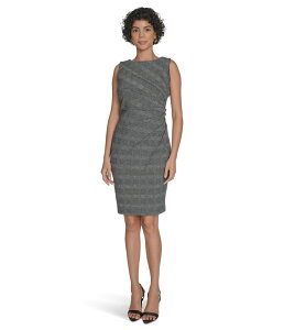 �J���o���N���C�� ���f�B�[�X �g�b�v�X �����s�[�X Calvin Klein Ponte Starburst Sheath Black/Grey/Crea �u���b�N