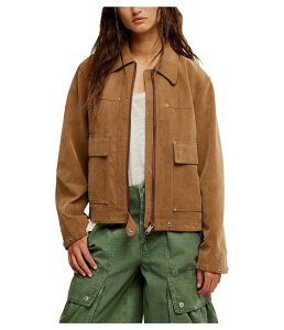 t[s[v fB[X AE^[ R[g XG[h WPbg Free People We The Free Blair Vegan Suede Jacket Caramel Cafe