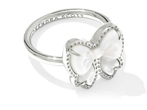 �P���h���X�R�b�g ���f�B�[�X �A�N�Z�T���[ �����O Kendra Scott Haley Bow Band Ring Silver Ivory Mo �A�C�{���[