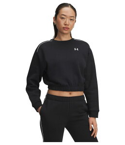 A_[A[}[ fB[X AE^[ p[J[EXEFbg t[X Under Armour Rival Fleece Piped Long Sleeve Crew Black/White zCg
