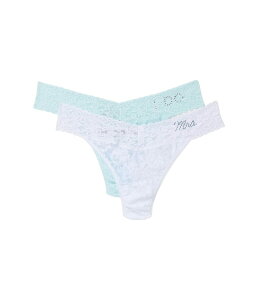 �n���L�[�p���L�[ ���f�B�[�X �A���_�[�E�F�A �p���c Hanky Panky I Do & Mrs Box Set Original Rise Thong 2-Pack Celeste/White �z���C�g