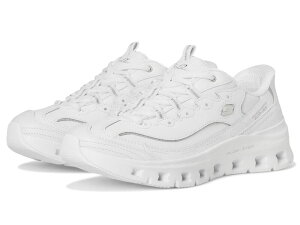 XPb`[Y fB[X V[Y Xj[J[ SKECHERS Glide-Step Pro Timeless Twist Hands Free Slip-Ins White Silver zCg