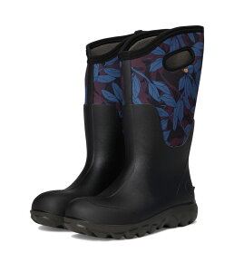 {OX fB[X V[Y u[cECu[c g[ Bogs Classic Seamless Tall - Outline Leaves Black Multi ubN