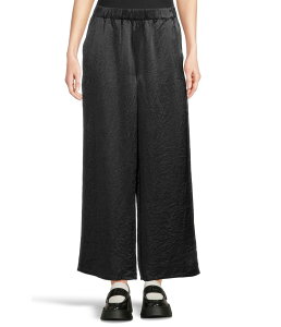 GC[tBbV[ fB[X {gX JWApc Te AN Eileen Fisher Textured Satin Wide Ankle Pants Graphite Ot@Cg