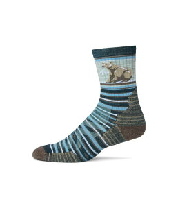 �X�}�[�g�E�[�� �����Y �A���_�[�E�F�A �C�� Smartwool Hike Targeted Cushion Bear Stripe Mid Crew Socks Twilight Blue �u���[