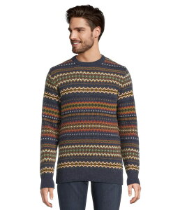 ouA[ Y AE^[ jbgEZ[^[ N[lbN Barbour Case Fair Isle Crew Neck Sweater Navy Marl }[