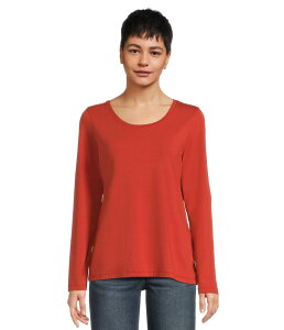 �G���G���r�[�� ���f�B�[�X �g�b�v�X �V���c T�V���c L.L.Bean Soft Stretch Supima Tee Scoop Neck Long Sleeve Cayenne