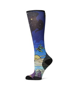 �X�}�[�g�E�[�� ���f�B�[�X �A���_�[�E�F�A �C�� �v�����g Smartwool Ski Zero Cushion Galactic Ski Print Over The Calf Socks Deep Navy �l�C�r�[