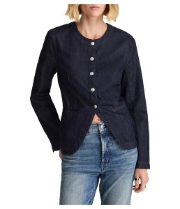ChEF fB[X AE^[ R[g WPbg Madewell Collarless Jacket In Rinse Wash