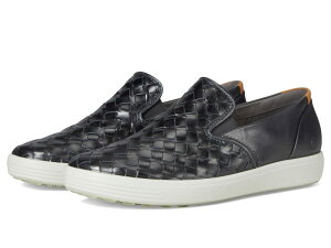 �G�R�[ ���f�B�[�X �V���[�Y �X�j�[�J�[ ECCO Soft 7 Woven Slip-On 3.0 Sneaker Silver Heavy �V���o�[