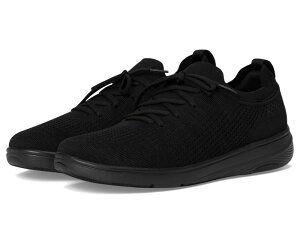 tBbgtbv fB[X V[Y Xj[J[ [X jbg FitFlop Super-Q Knit Slip-On Laced Sneakers All Black ubN