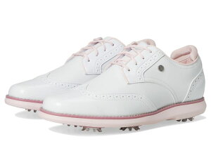 tbgWC fB[X V[Y Xj[J[ FootJoy Traditionshield Tip Golf Shoes - Previouseason White/White/Pin zCg