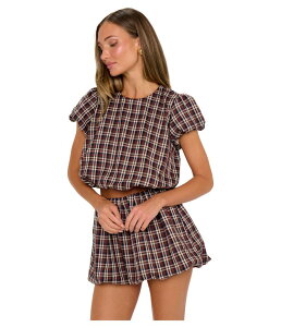 �E�~�[���A���[�� ���f�B�[�X �g�b�v�X �V���c Show Me Your Mumu Highland Crop Top Saddle Plaid �`�F�b�N