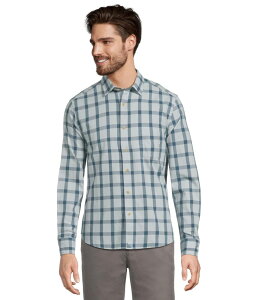 �A���^�b�N�C�b�g �����Y �g�b�v�X �V���c UNTUCKit Long Sleeve Flannel Hartmann Shirt Light Blue �u���[