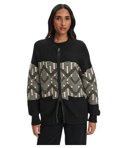 �o�[���C ���f�B�[�X �A�E�^�[ �j�b�g�E�Z�[�^�[ �W���P�b�g Varley Linnea Fairisle Knit Jacket Black �u���b�N
