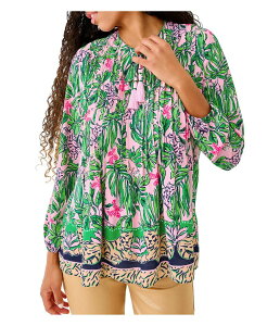 �����[�s�����b�c�@�[ ���f�B�[�X �g�b�v�X �V���c Lilly Pulitzer Marilina Long Sleeve Tuni Conch Shell Pin