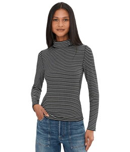 ���C�h�E�F�� ���f�B�[�X �g�b�v�X �V���c �^�[�g���l�b�N Madewell Stripe Coverstitch Turtleneck Drapey Ray Winter White �z���C�g