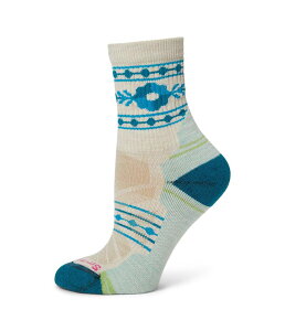 �X�}�[�g�E�[�� ���f�B�[�X �A���_�[�E�F�A �C�� �t�����[�� �t�����[ Smartwool Hike Light Cushion Retro Floral Mid Crew Socks Moonbeam