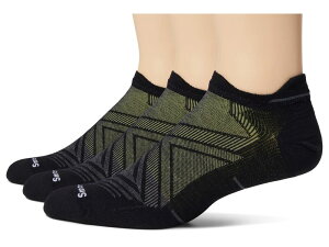 �X�}�[�g�E�[�� �����Y �A���_�[�E�F�A �C�� �A���N�� Smartwool Run Zero Cushion Low Ankle Socks 3-Pack Black �u���b�N