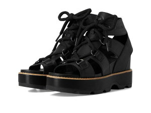 �\���� ���f�B�[�X �V���[�Y �q�[�� ���[�X SOREL Joanie IV Lace Wedge Black, Black �u���b�N