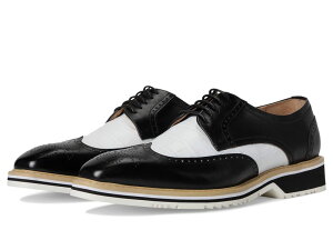 �X�e�C�V�[�A�_���X �����Y �V���[�Y �I�b�N�X�t�H�[�h ���[�X Stacy Adams Beaumont Wing Tip Lace-Up Black and White �z���C�g