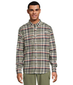 �R�����r�A �����Y �g�b�v�X �V���c Columbia Wild Cast Flannel Shirt Cypress Backwat