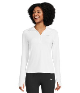�u���b�N�X ���f�B�[�X �A�E�^�[ �p�[�J�[�E�X�E�F�b�g Brooks Dash 1/2 Zip 3.0 White �z���C�g