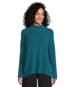 �G�C���[���t�B�b�V���[ ���f�B�[�X �A�E�^�[ �j�b�g�E�Z�[�^�[�g���l�b�N Eileen Fisher Merino Turtle Neck Raglan Sweater Dragonfly