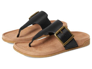 oCIjbN fB[X V[Y T_ VIONIC Emma Thong Sandals Black Leather ubN