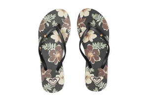 ���L�V�[ ���f�B�[�X �V���[�Y �T���_�� �v�����g Roxy Bermuda Print Black 1 �u���b�N