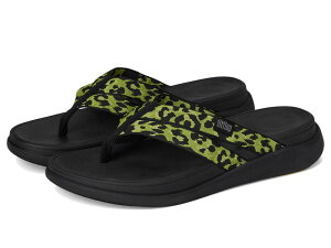 tBbgtbv fB[X V[Y T_ FitFlop F-mode Go Leopard Webbing Strappy Flip-flops Lemongrass Mix Aj}