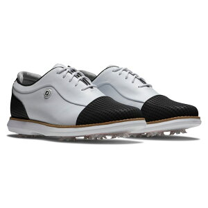 tbgWC fB[X V[Y Xj[J[ Lbv FootJoy Traditions Cap Toe Golf Shoes- Previouseason Black/White zCg