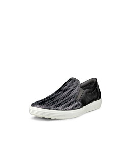 �G�R�[ ���f�B�[�X �V���[�Y �X�j�[�J�[ ECCO Soft 7 Woven Slip-On II Silver Heavy �V���o�[