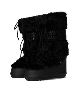 ���[���u�[�c ���f�B�[�X �V���[�Y �u�[�c�E���C���u�[�c MOON BOOT Icon Faux Fur Black �u���b�N
