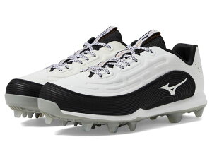 ~Ym fB[X V[Y Xj[J[ Mizuno Finch Elite 6 Low TPU Softball Cleats White/Black zCg