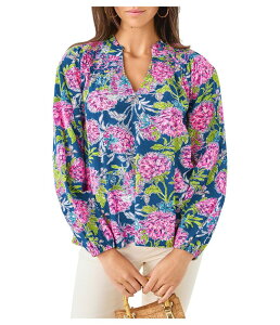 �����[�s�����b�c�@�[ ���f�B�[�X �g�b�v�X �V���c Lilly Pulitzer Lourdes Long Sleeve Top Multi Dahlia Li �}���`�J���[